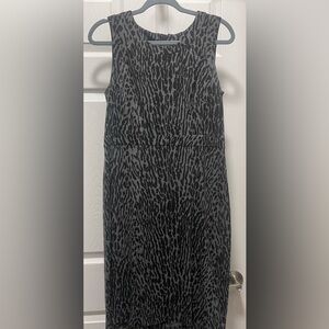 Talbots Black and Gray Leopard Print Dress